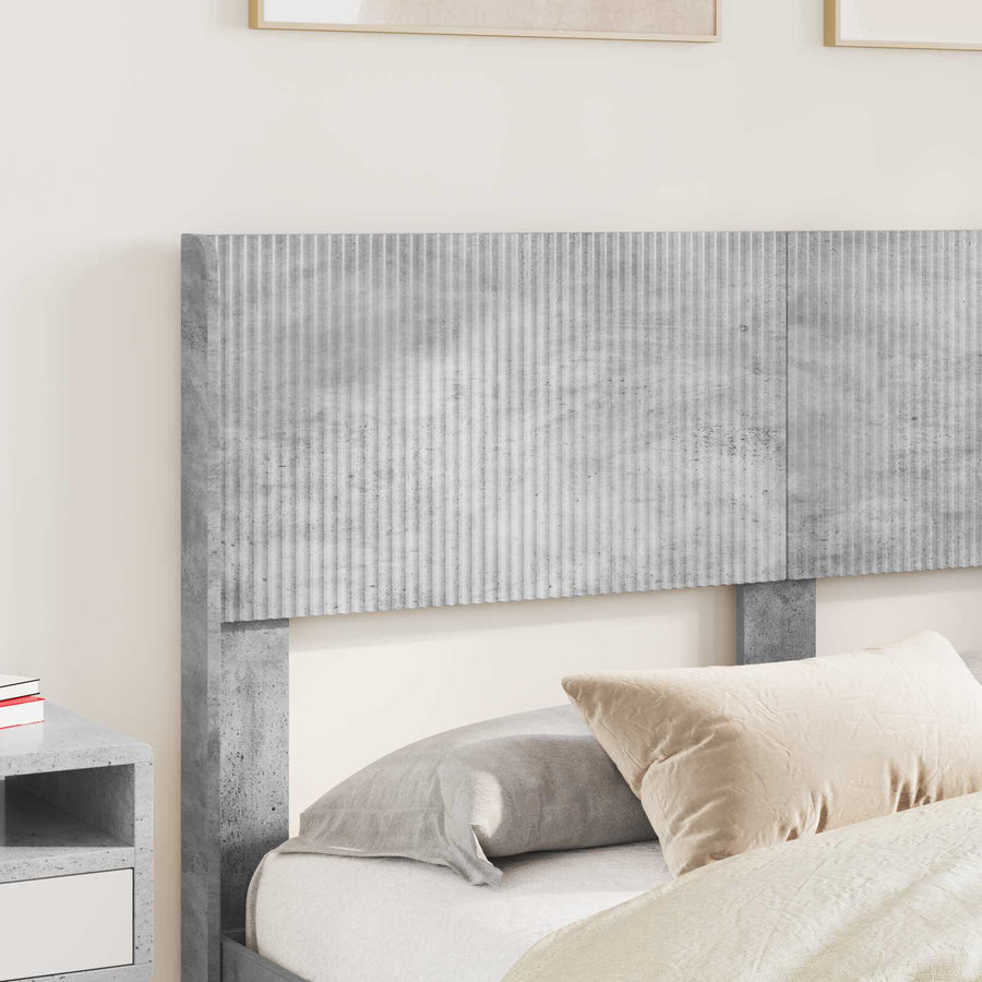 Bedframe met opbergruimte en hoofdbord Betongrijs 150 x 200 cm