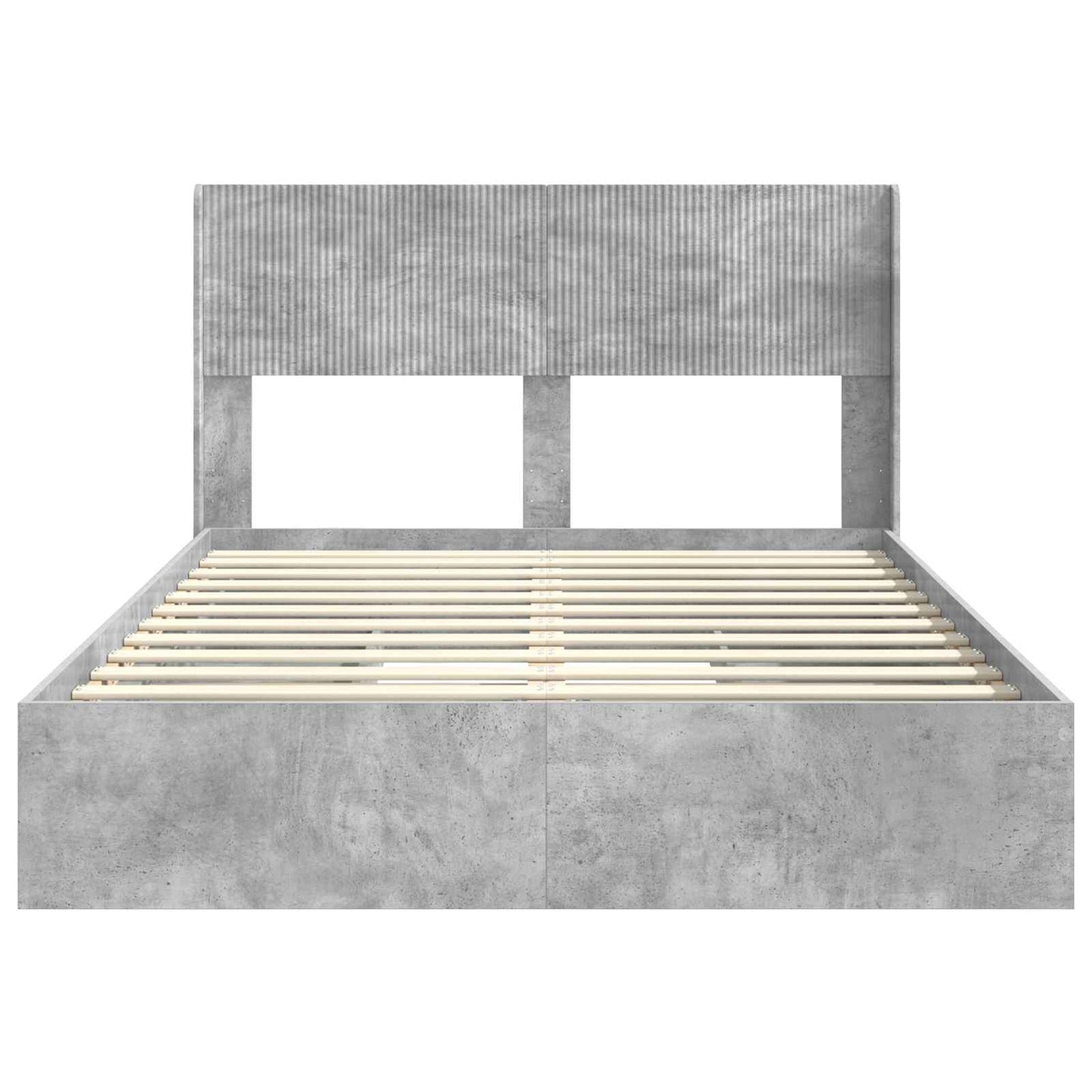 Bedframe met opbergruimte en hoofdbord Betongrijs 150 x 200 cm