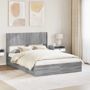 Bedframe 156,5x203x100 cm grijs Sonoma met opbergruimte