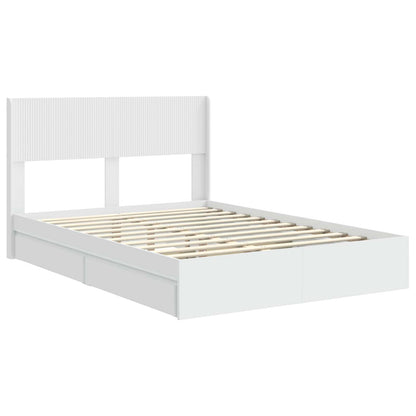 Bedframe met opbergruimte en hoofdbord Wit 140 x 200 cm