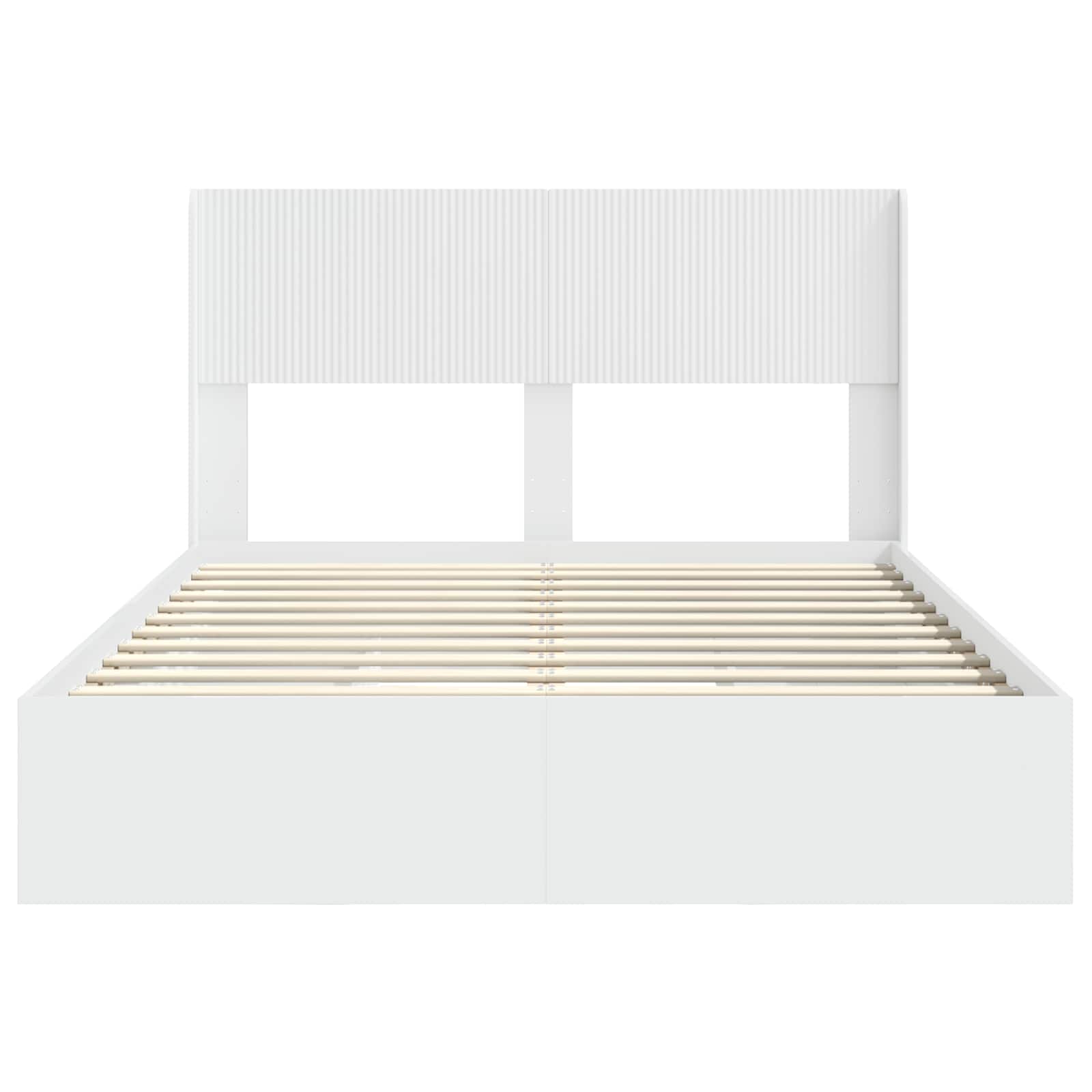 Bedframe met opbergruimte en hoofdbord Wit 140 x 200 cm