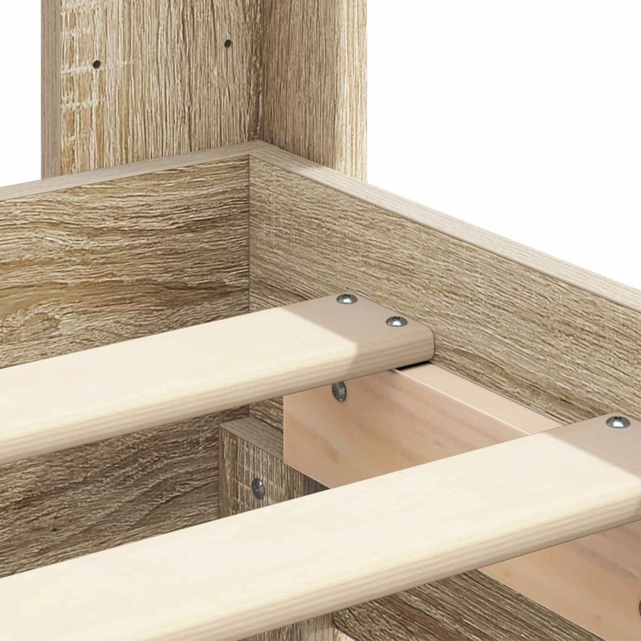 Bedframe met opbergruimte en hoofdbord Sonoma Eiken