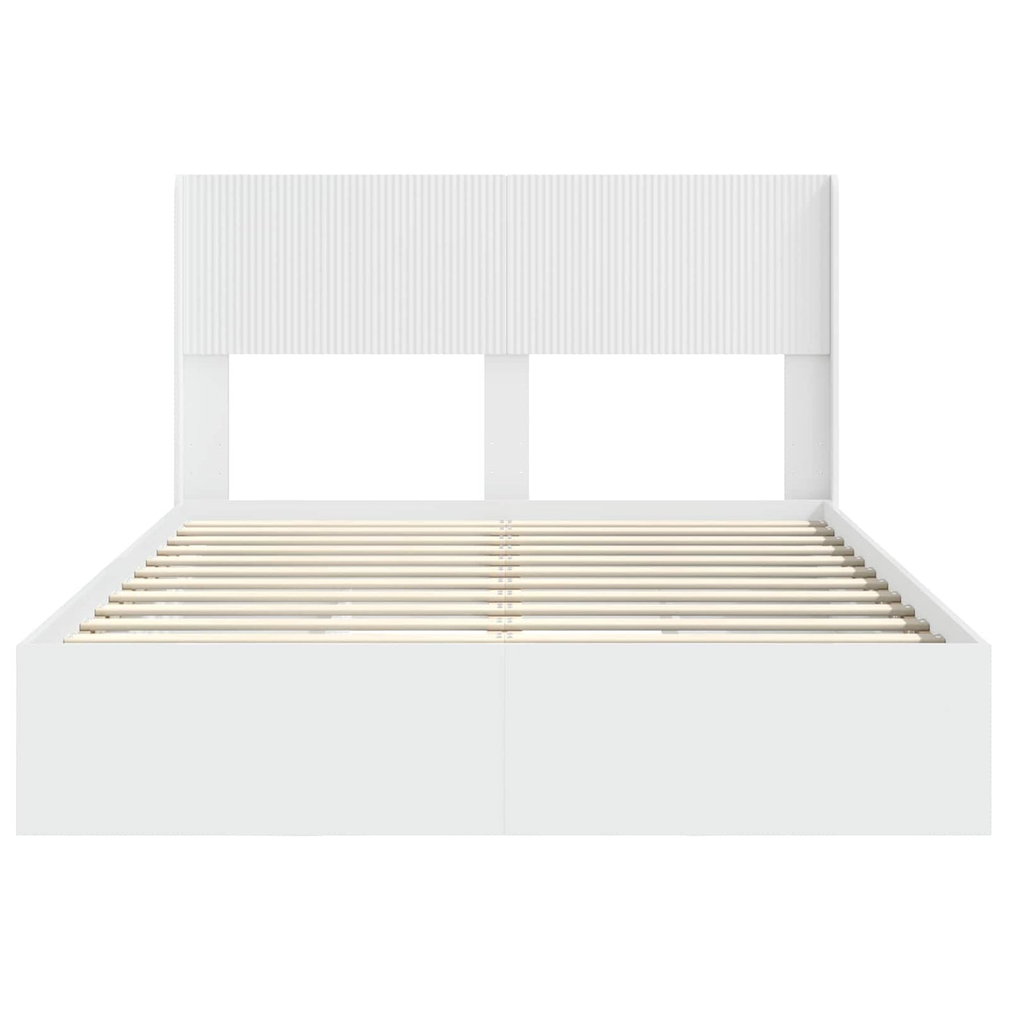 Bedframe met opbergruimte en hoofdbord Wit 140 x 190 cm