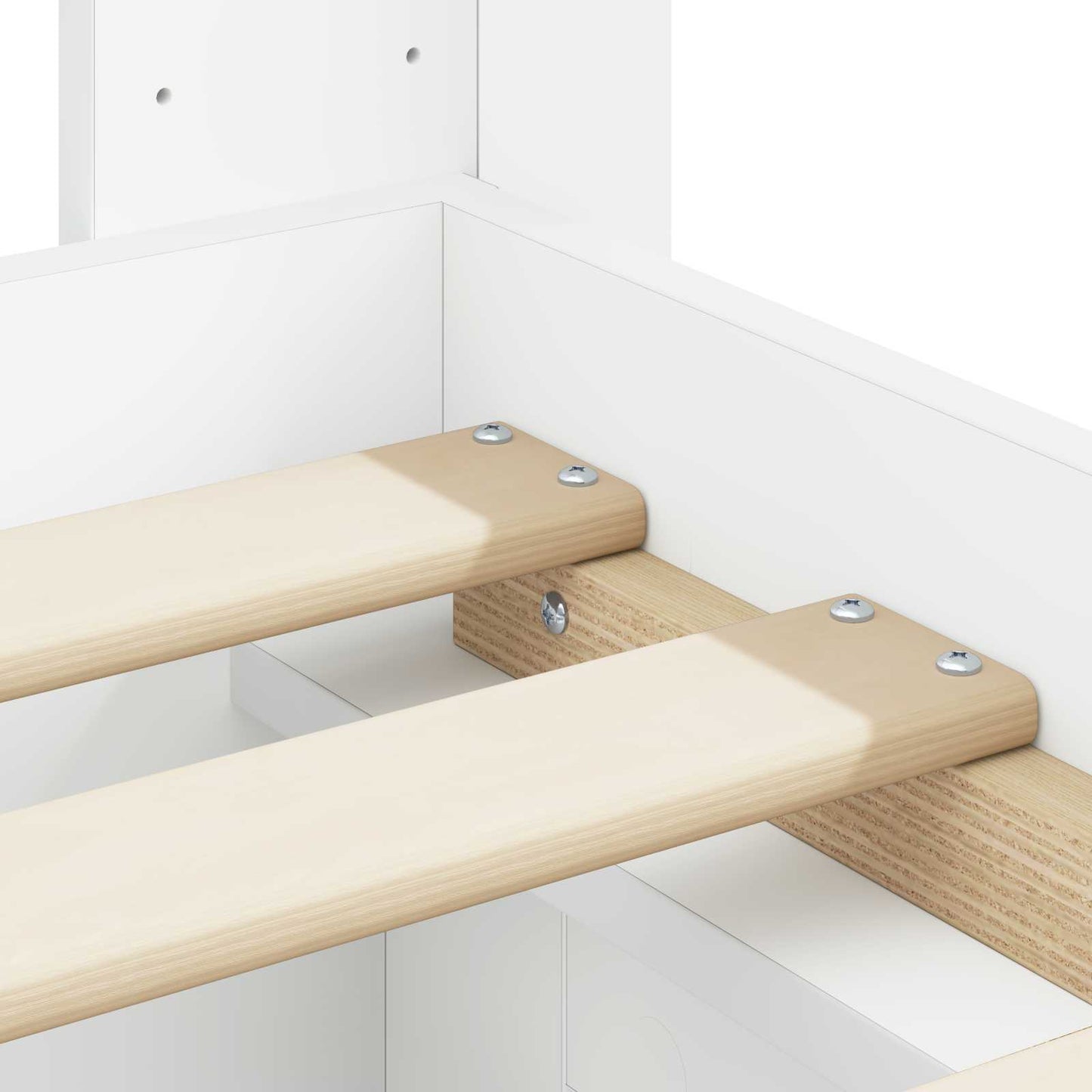 Bedframe met opbergruimte en hoofdbord Wit 90 x 200 cm