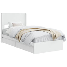 Bedframe met opbergruimte en hoofdbord Wit 90 x 200 cm
