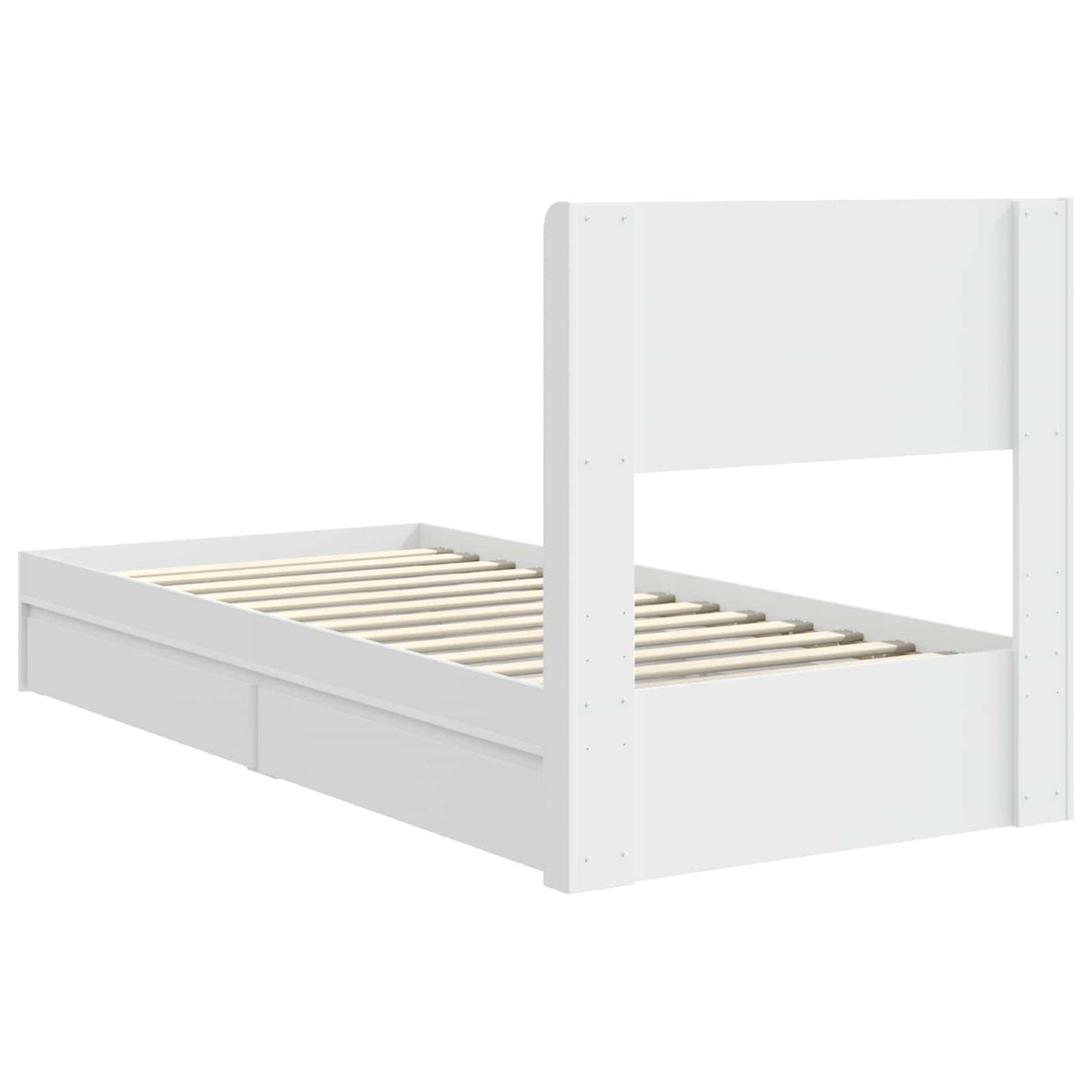 Bedframe met opbergruimte en hoofdbord Wit 90 x 200 cm