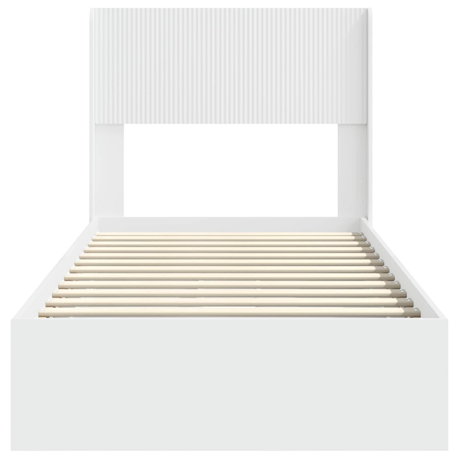 Bedframe met opbergruimte en hoofdbord Wit 90 x 200 cm