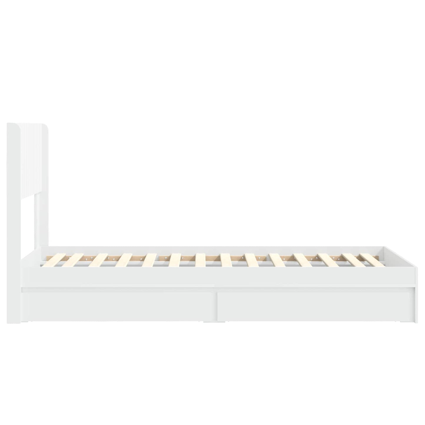 Bedframe met opbergruimte en hoofdbord Wit 90 x 200 cm