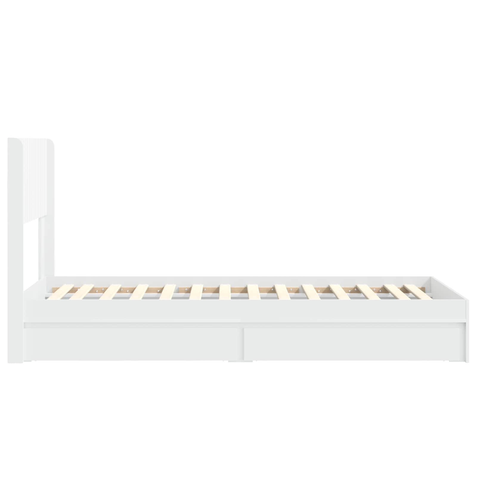 Bedframe met opbergruimte en hoofdbord Wit 90 x 200 cm