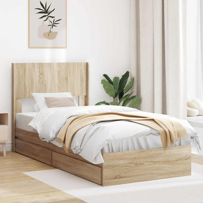 Bedframe met opbergruimte en hoofdbord Sonoma Eiken 90 x 200 cm