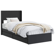 Bedframe met opbergruimte en hoofdbord Zwart 90 x 190 cm