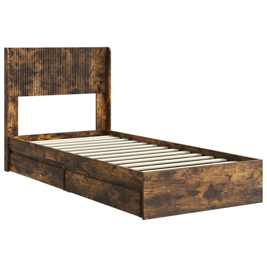 Bedframe met opbergruimte en hoofdbord 3 pcs Bewerkt hout