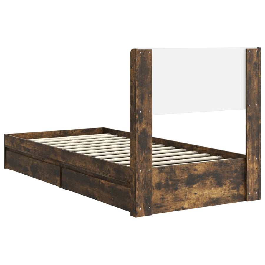 Bedframe met opbergruimte en hoofdbord 3 pcs Bewerkt hout