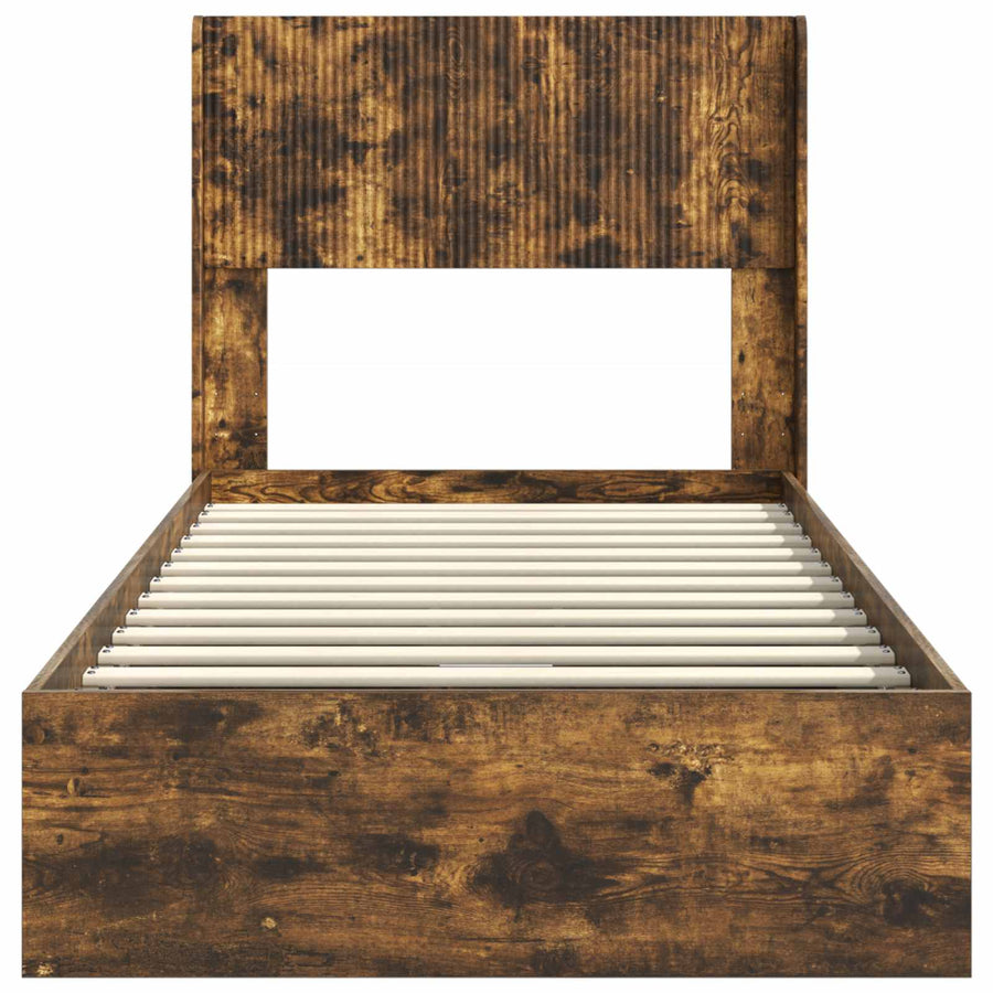 Bedframe met opbergruimte en hoofdbord 3 pcs Bewerkt hout