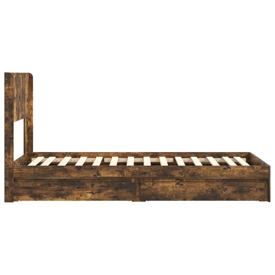 Bedframe met opbergruimte en hoofdbord 3 pcs Bewerkt hout