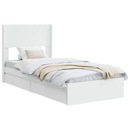 Bedframe met opbergruimte en hoofdbord Wit 75 x 190 cm