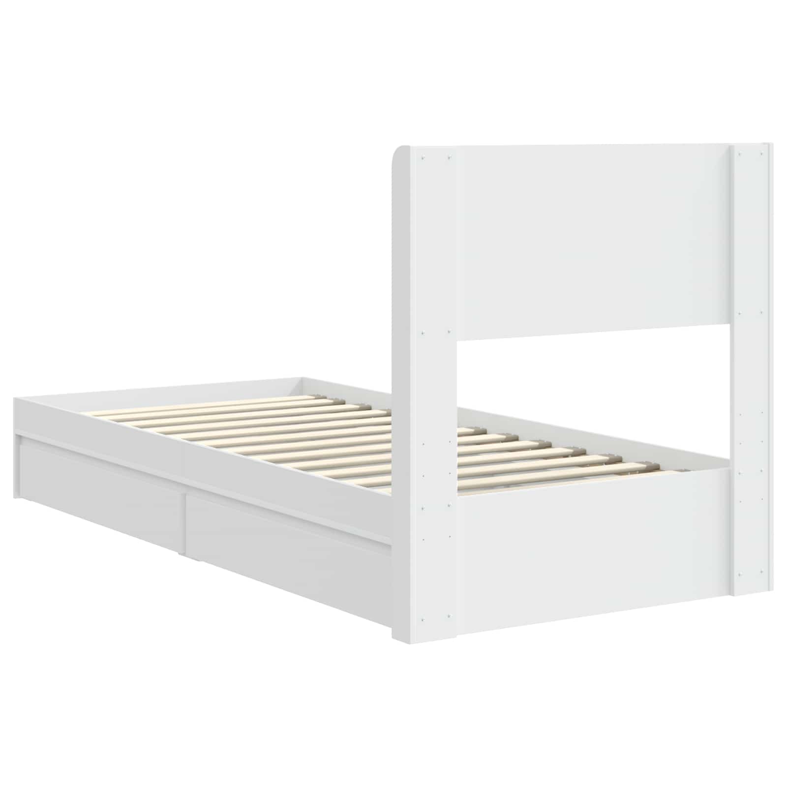Bedframe met opbergruimte en hoofdbord Wit 75 x 190 cm