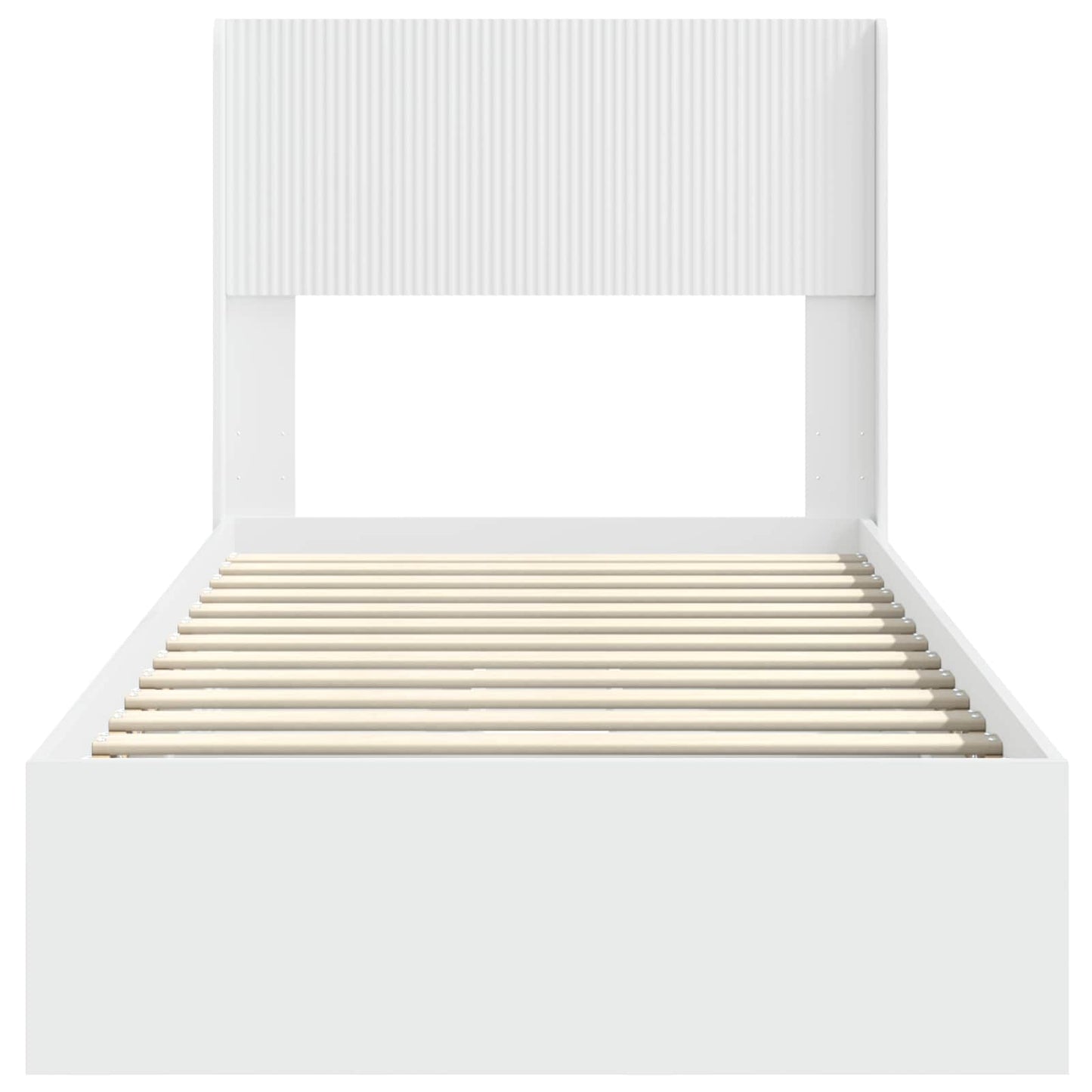 Bedframe met opbergruimte en hoofdbord Wit 75 x 190 cm
