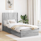 Bedframe 75x190 cm grijs Sonoma met opbergruimte