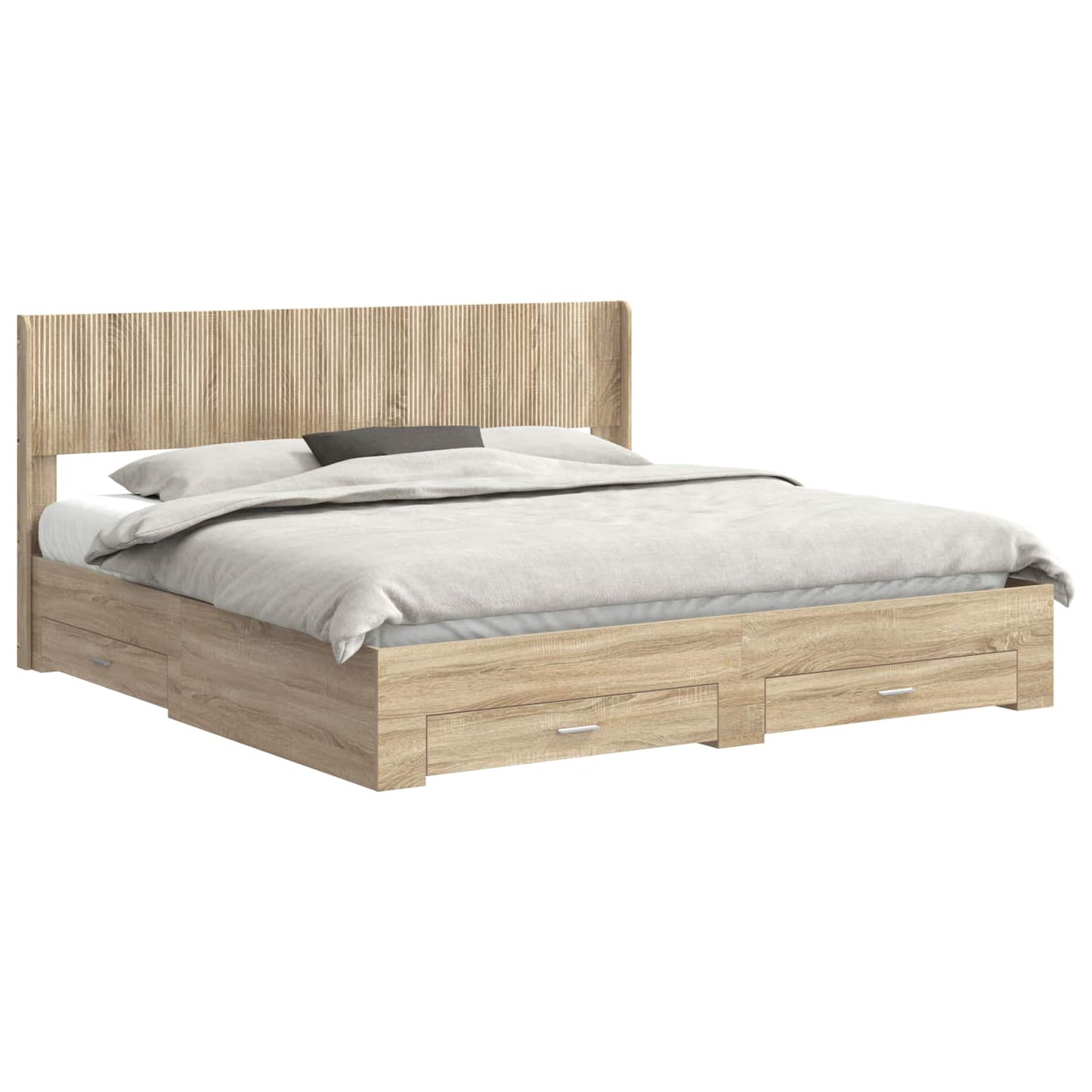 Bedframe met opbergruimte en hoofdbord Sonoma Eiken