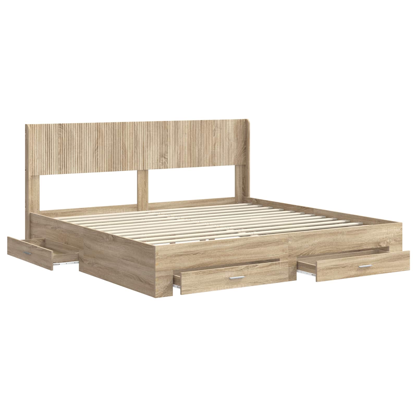 Bedframe met opbergruimte en hoofdbord Sonoma Eiken