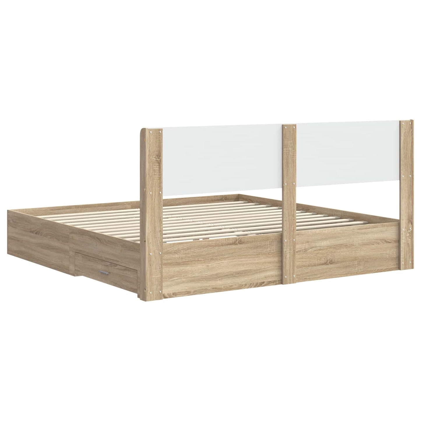 Bedframe met opbergruimte en hoofdbord Sonoma Eiken