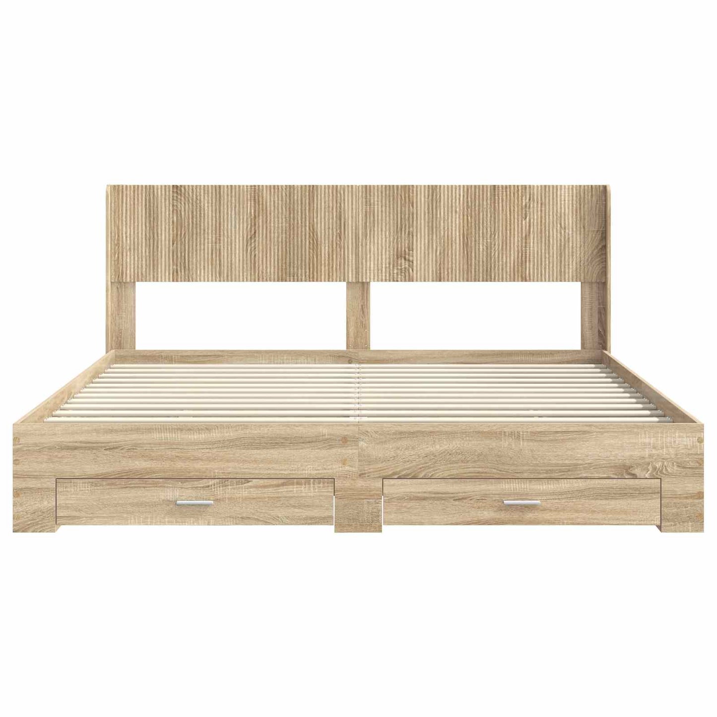 Bedframe met opbergruimte en hoofdbord Sonoma Eiken
