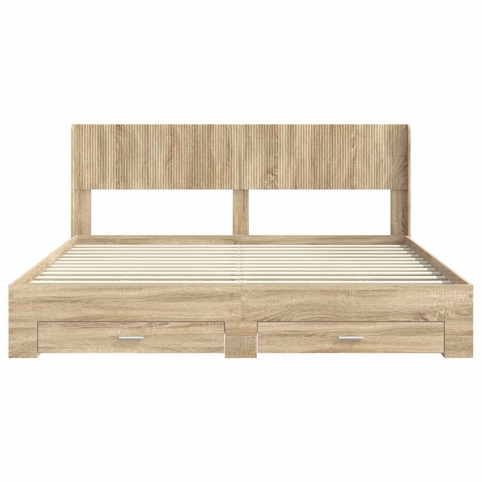 Bedframe met opbergruimte en hoofdbord Sonoma Eiken