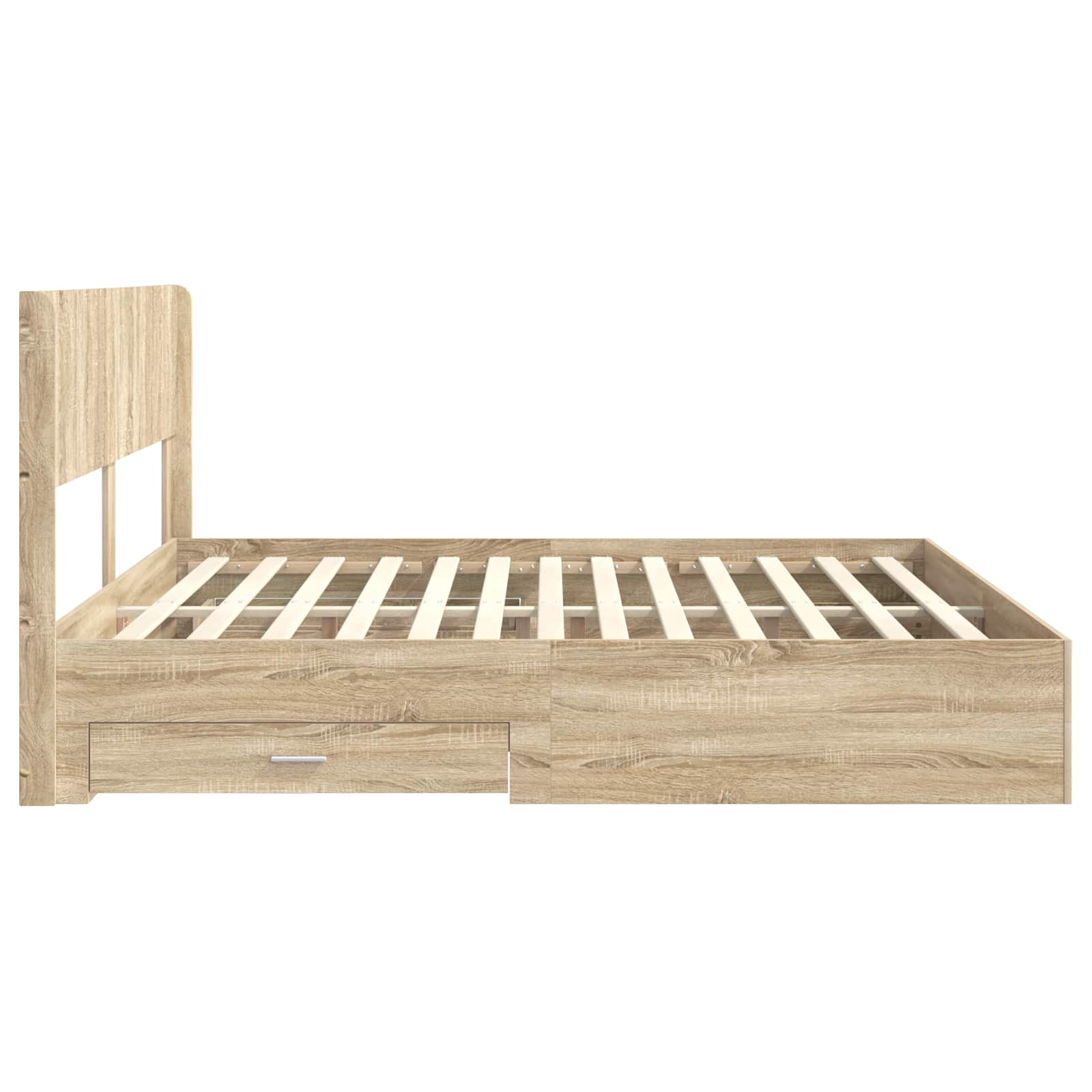 Bedframe met opbergruimte en hoofdbord Sonoma Eiken