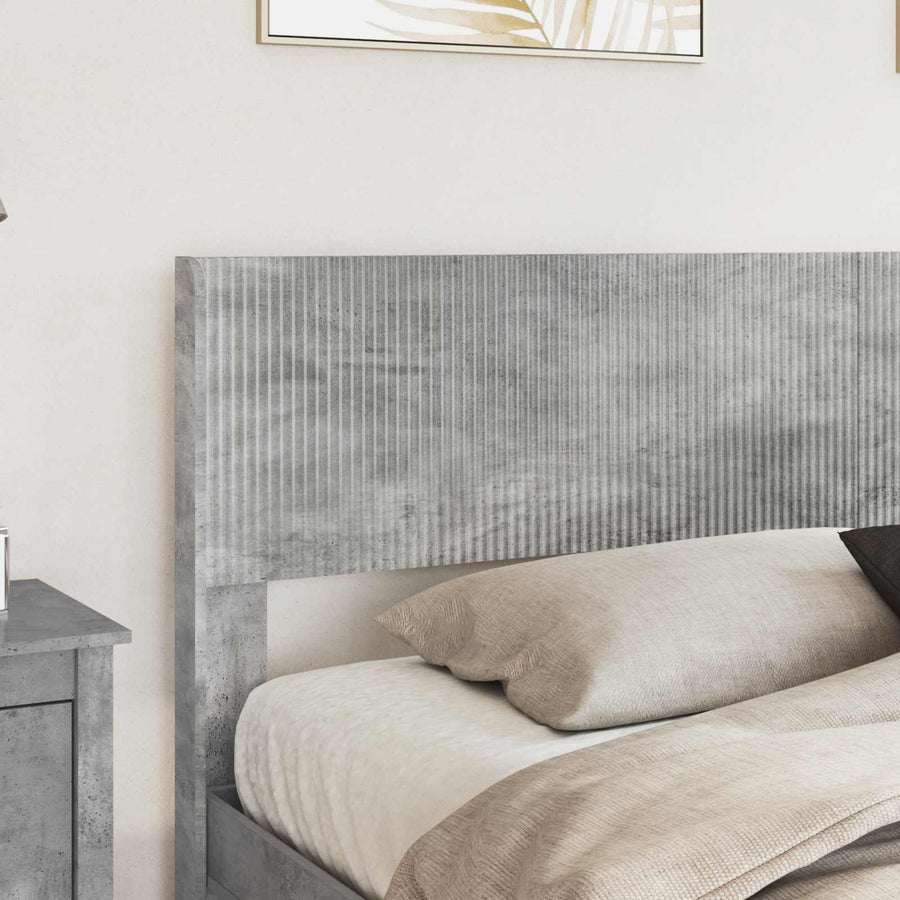 Bedframe met opbergruimte en hoofdbord Betongrijs Bewerkt hout