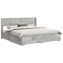 Bedframe met opbergruimte en hoofdbord Betongrijs Bewerkt hout