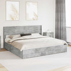Bed frame with storage and headboard Concrete grey 180 x 200 cm