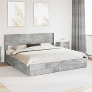 Bedframe 180x200 cm betongrijs met opbergruimte