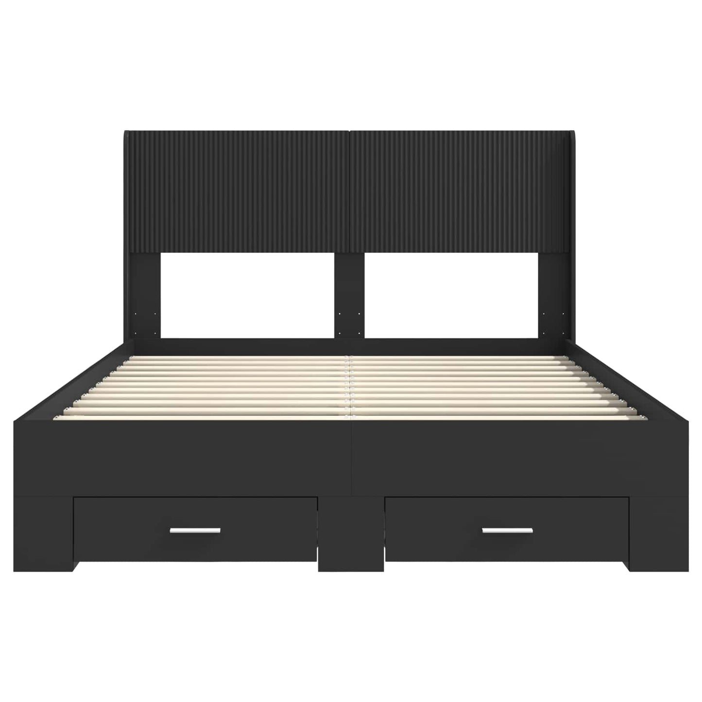 Bedframe met opbergruimte en hoofdbord Zwart 135 x 190 cm