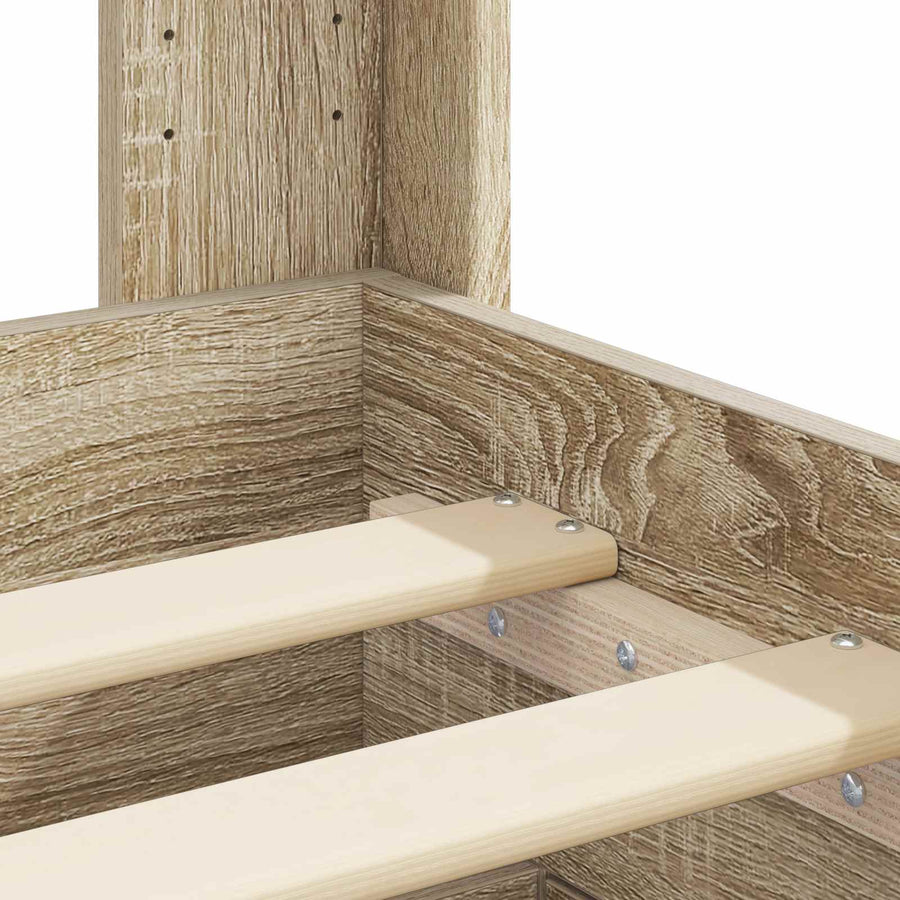 Bedframe met opbergruimte en hoofdbord Sonoma Eiken