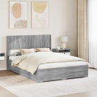 Bed frame with storage space and headboard Grey Sonoma