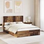Bedframe 120x190 cm oud hout met opbergruimte