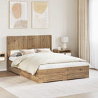 Bedframe 120x190 cm met opbergruimte en hoofdbord eiken