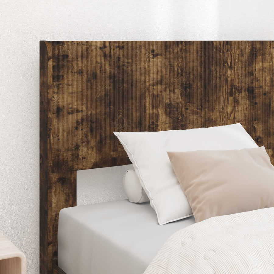 Bedframe met opbergruimte en hoofdbord Gerookt eiken