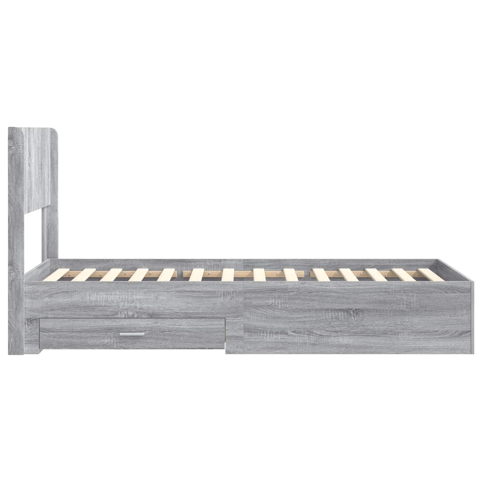 Bedframe met opbergruimte en hoofdbord Grijs Sonoma 90 x 200 cm