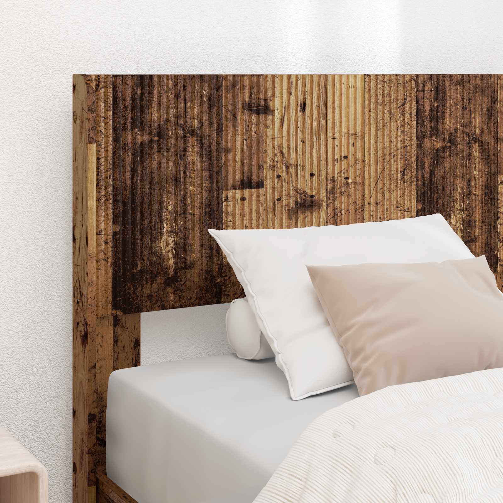 Bedframe met opbergruimte en hoofdbord Oud hout 90 x 200 cm