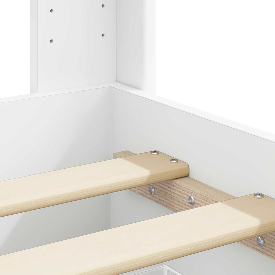 Bedframe met opbergruimte en hoofdbord Wit 90 x 190 cm