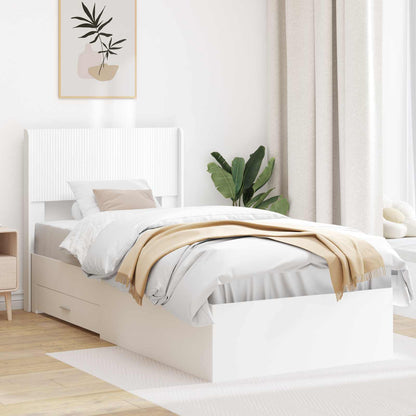 Bedframe met opbergruimte en hoofdbord Wit 90 x 190 cm