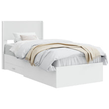 Bedframe met opbergruimte en hoofdbord Wit 90 x 190 cm