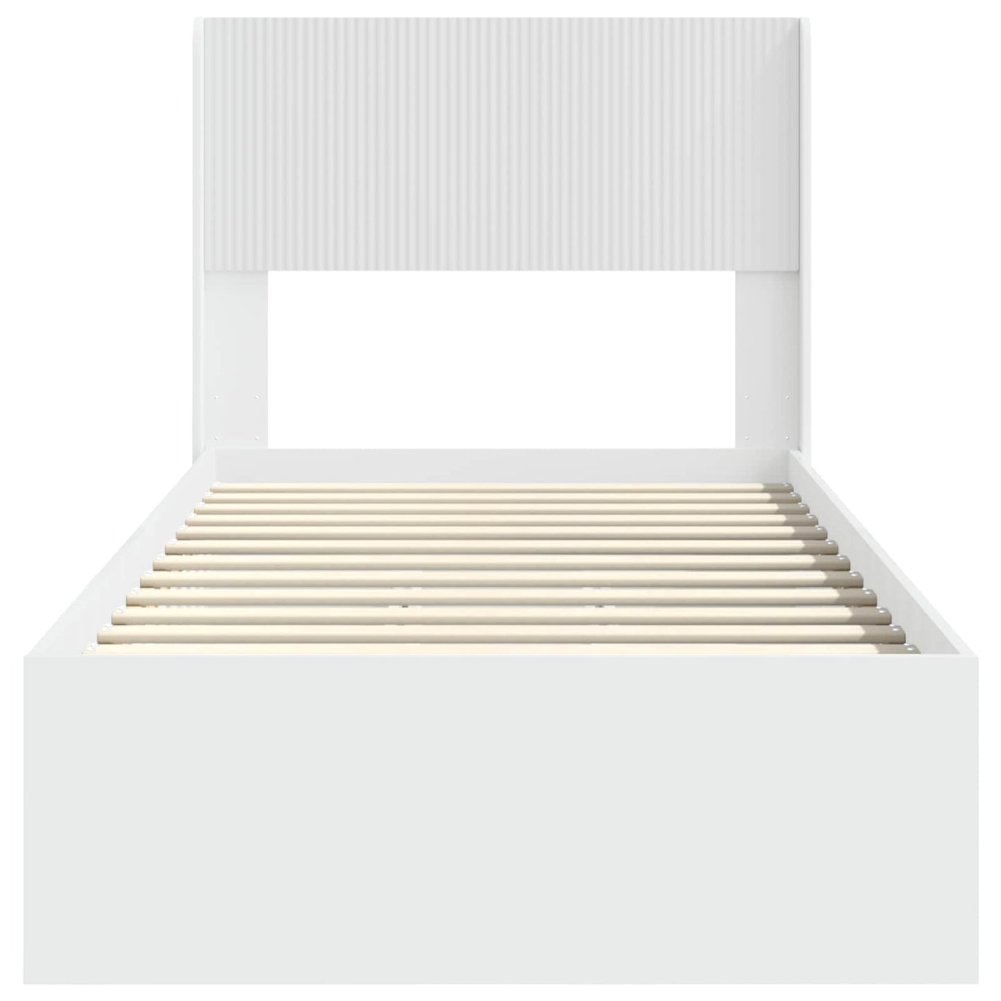 Bedframe met opbergruimte en hoofdbord Wit 90 x 190 cm