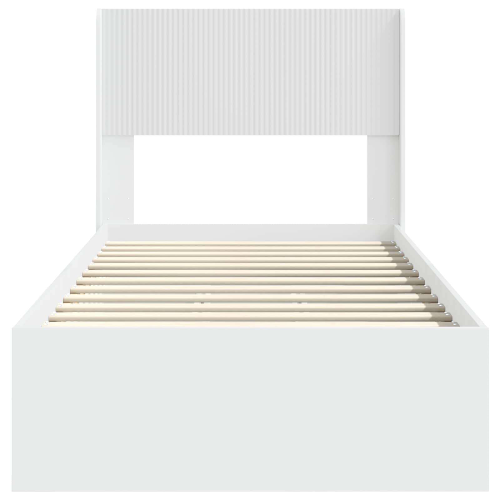Bedframe met opbergruimte en hoofdbord Wit 90 x 190 cm