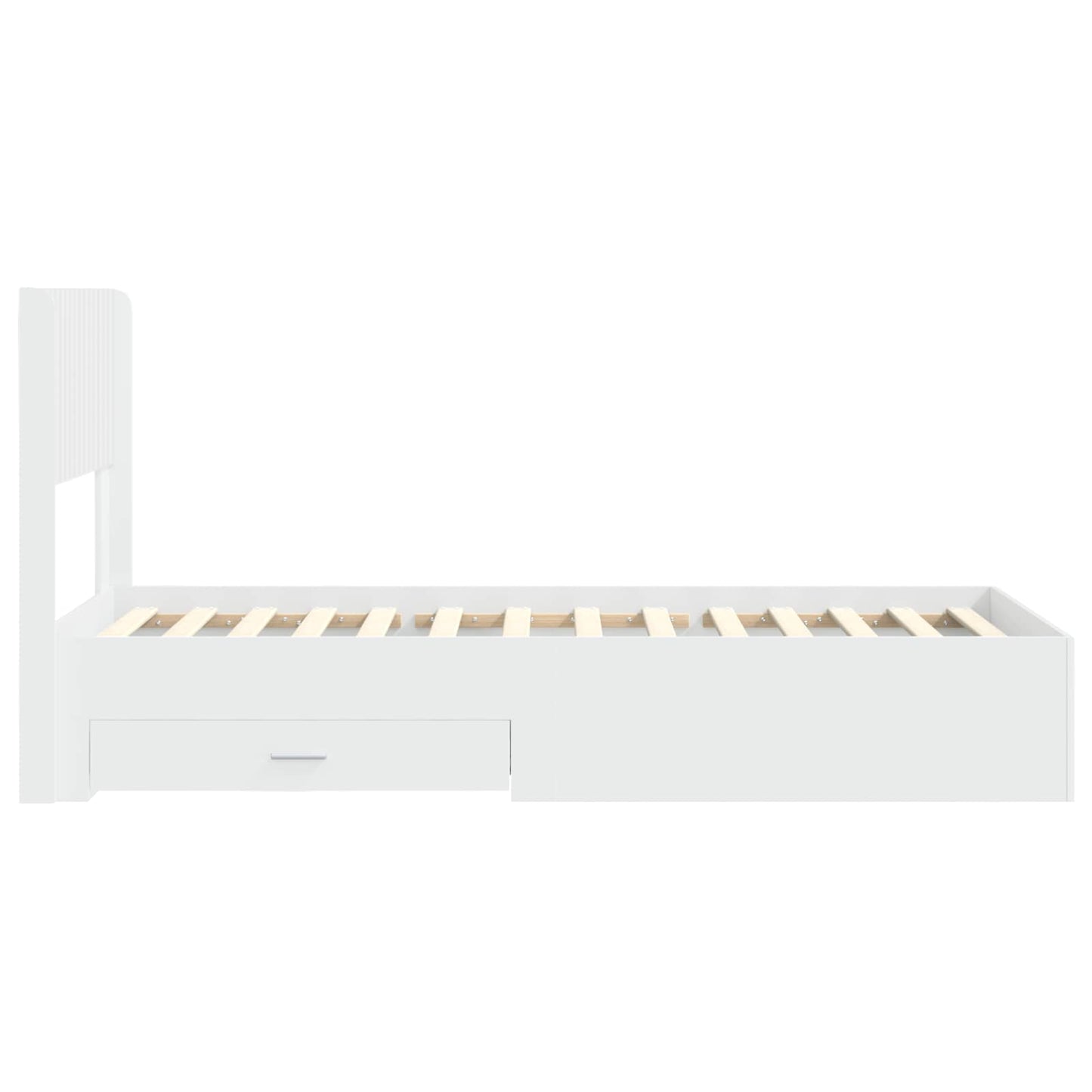 Bedframe met opbergruimte en hoofdbord Wit 90 x 190 cm