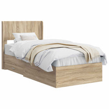 Bedframe met opbergruimte en hoofdbord Sonoma Eiken 90 x 190 cm
