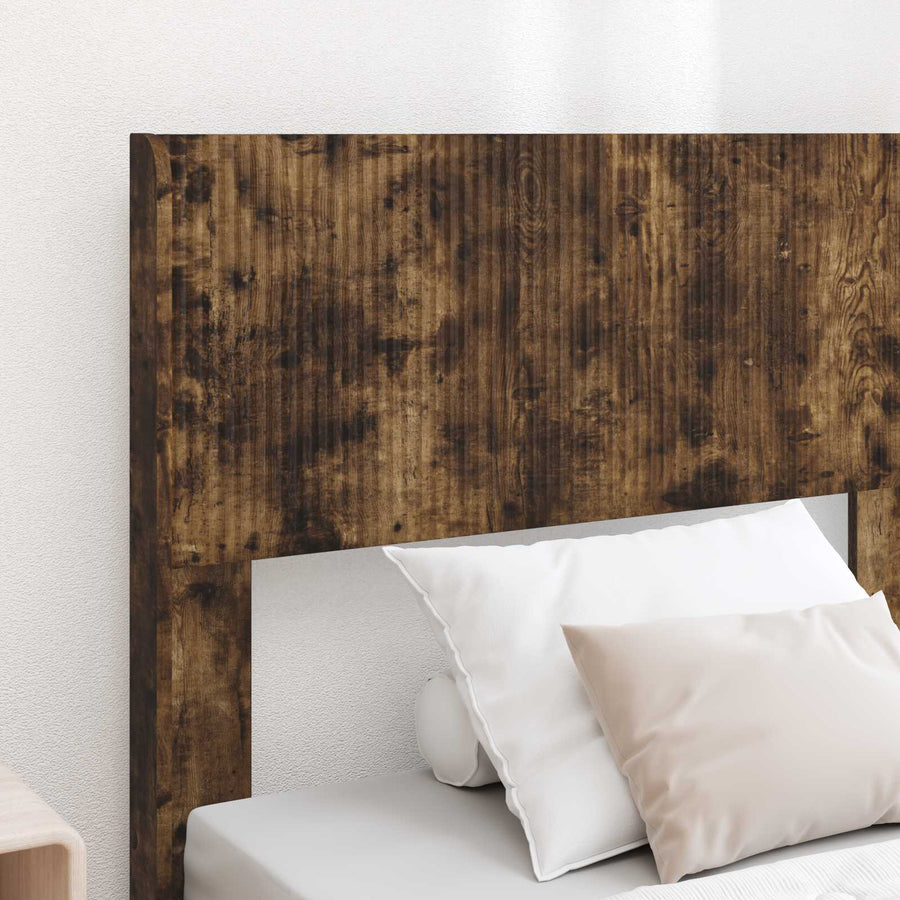 Bedframe met opbergruimte en hoofdbord Gerookt eiken