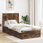 Bed frame with storage and headboard Smoked oak